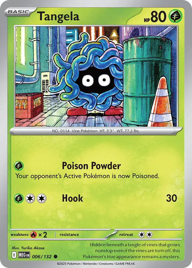 Pokemon Card - Tangela 006/132 - Common - Mega Evolution - NM