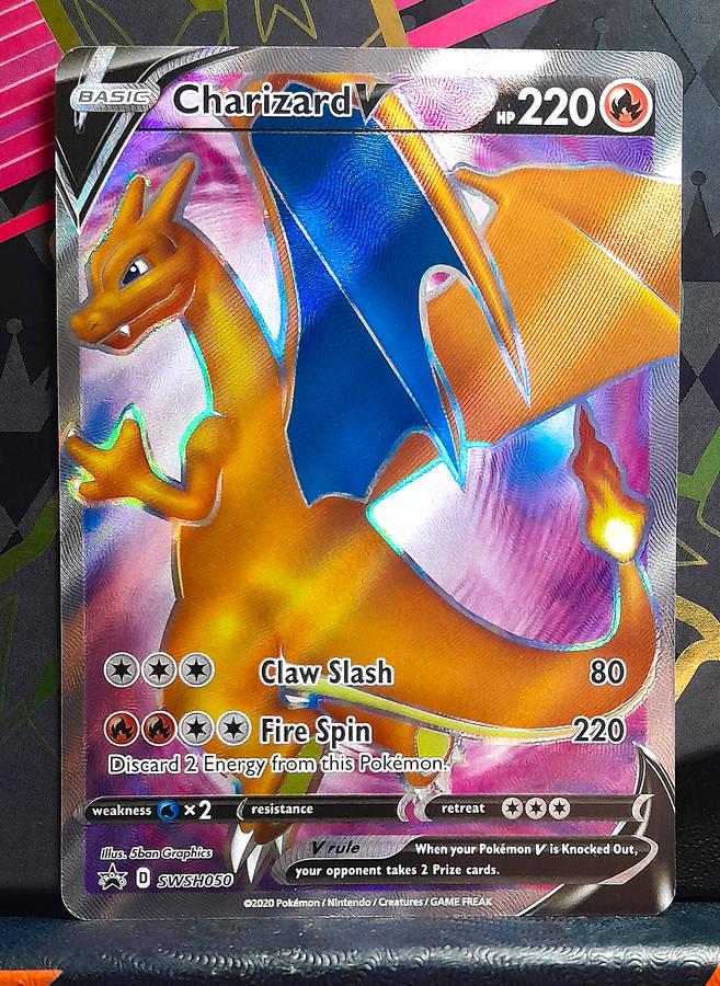 Pokemon Card - Charizard V SWSH050 - Textured Full Art - Sword & Shield Black Star Promo