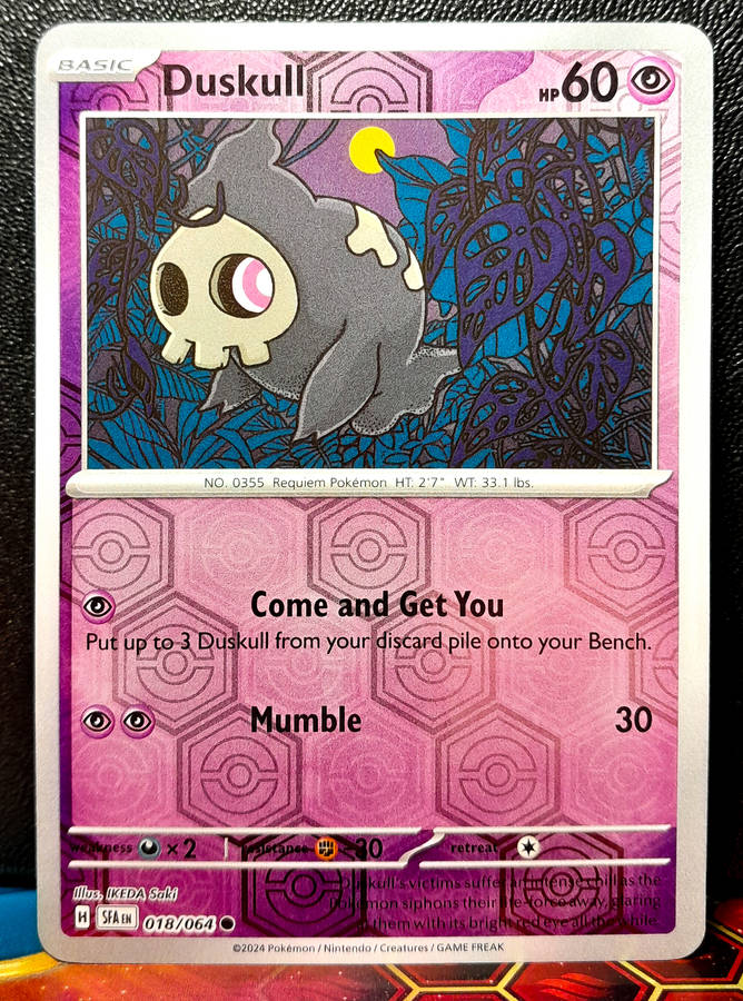 Pokemon Card - Duskull 018/064 - Reverse Holofoil - Shrouded Fable NM