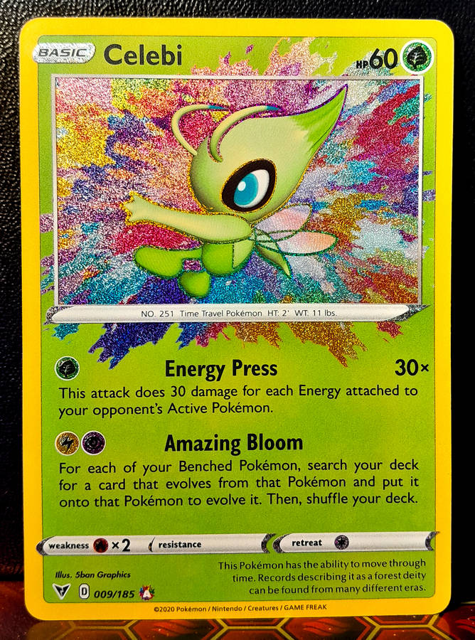 Pokemon Card - Celebi 009/185 - AMAZING RARE - SWSH Vivid Voltage NM
