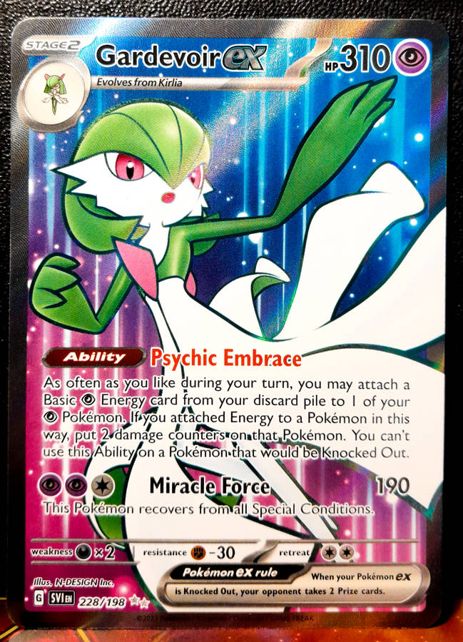 Pokemon Cards - Gardevoir EX 228/198 - Textured Full Art Rare - Scarlet & Violet Base Set - NM