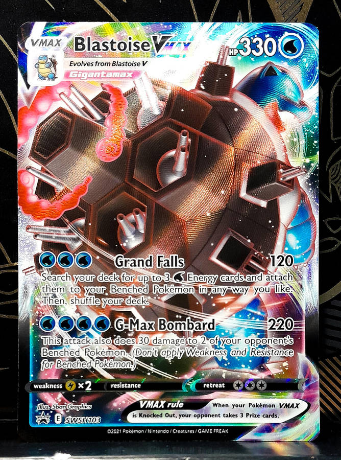 Pokemon Card - Blastoise Vmax SWSH103 - Textured Holofoil - Black star Promo NM
