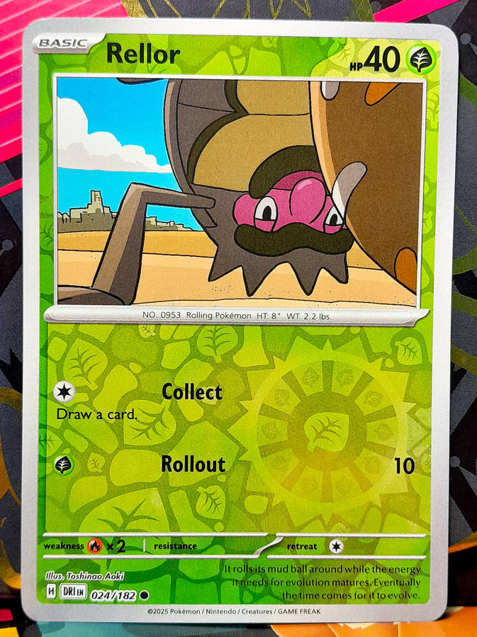 Pokemon Card - Rellor 024/182 - Reverse Holofoil - Destined Rivals - NM