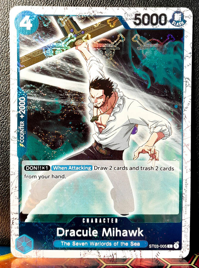 One Piece Trading Card Game - Dracule Mihawk ST03-005 - PIRATE HOLO FOIL - NM