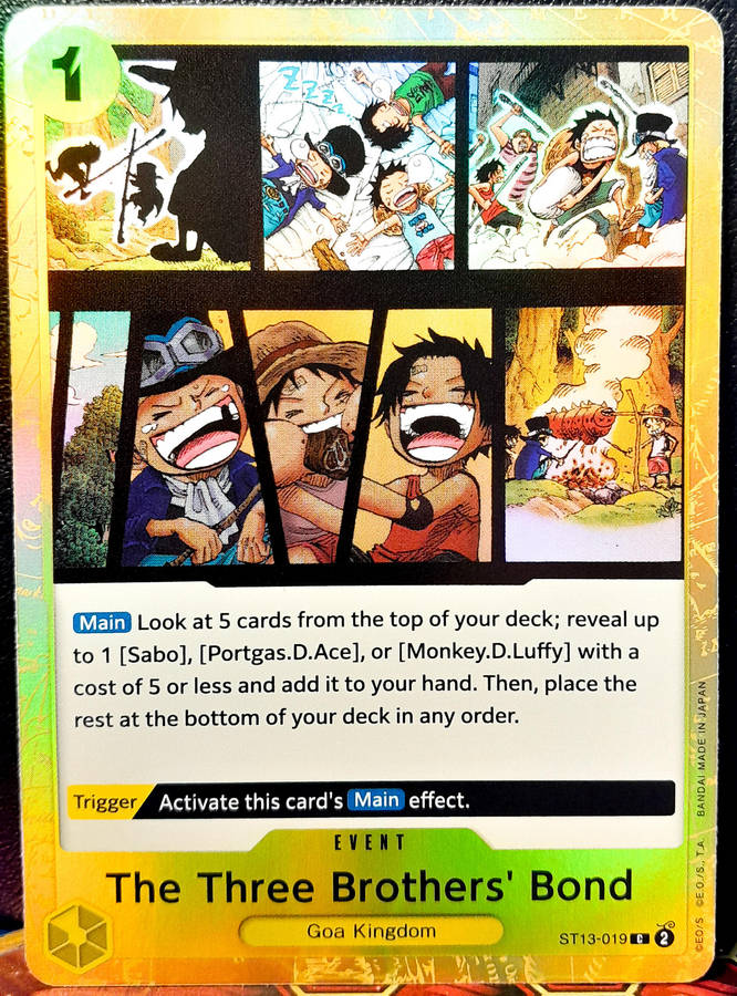 One Piece Trading Card Game - The Three Brothers Bond ST13-019 - GOLD HOLO FOIL - NM