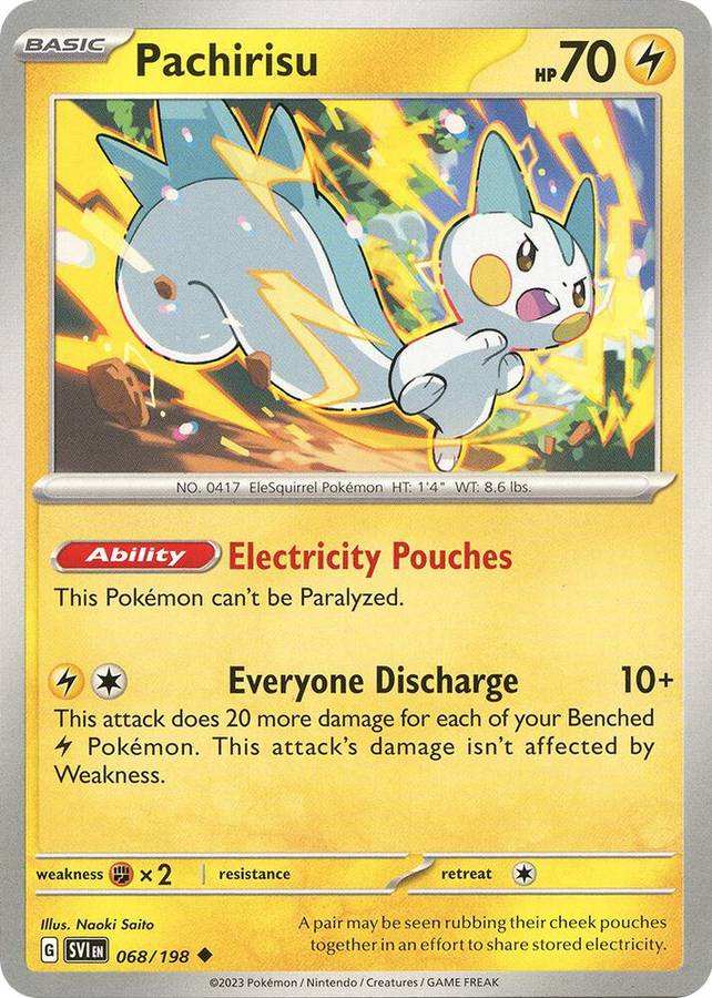 Pokemon Cards - Pachirisu 068/198 - Common - Scarlet & Violet Base Set - NM