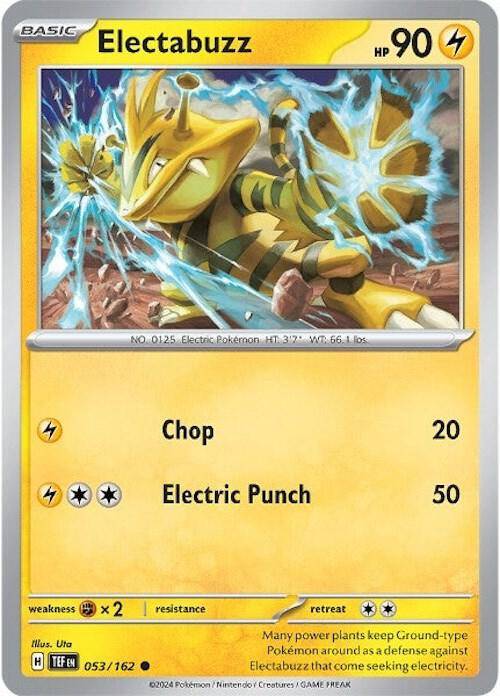 Pokemon Card - Electabuzz 053/162 - Common - Temporal Forces NM