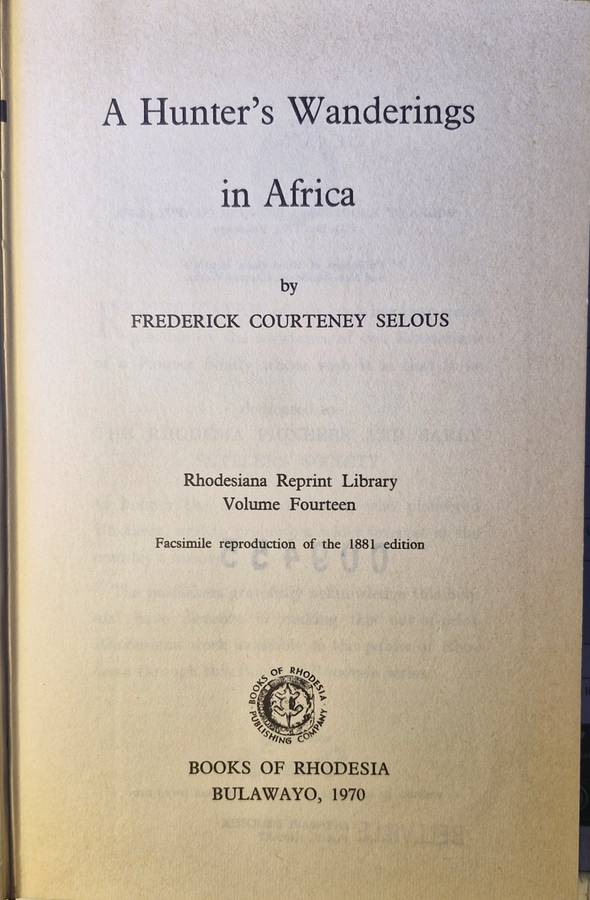 A hunter's wanderings in Africa (hard copy)