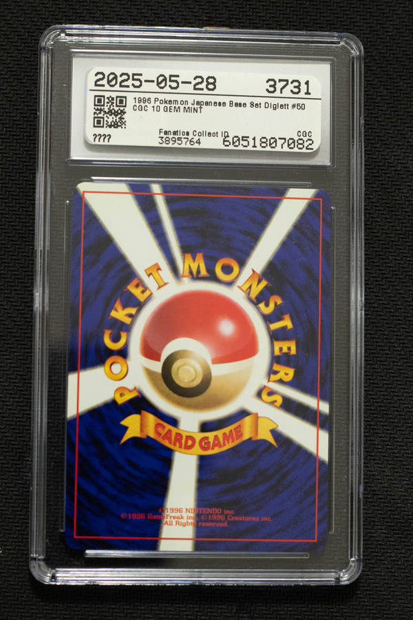 1996 Pokémon Japanese Base Set Diglett  No.050 CGC 10 GEM MINT