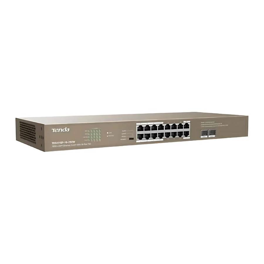 Tenda 16-Port PoE Switch - 250W Rackmount