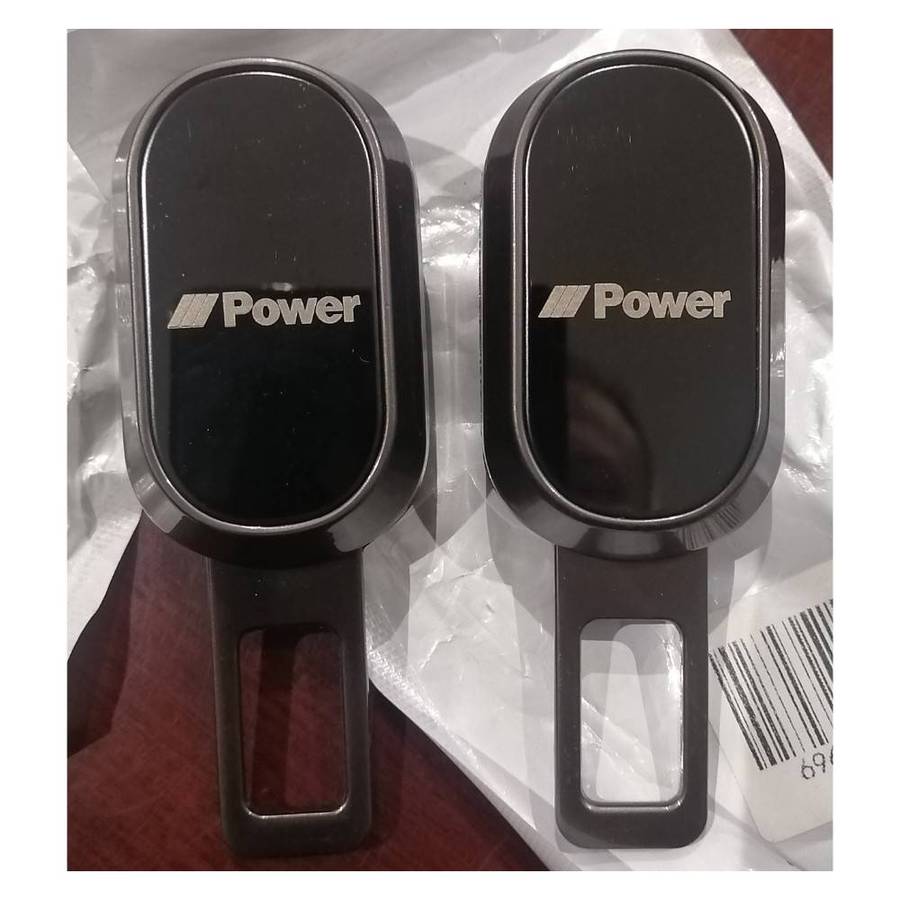 Set of 2 - M POWER Car Seat Belt Buckle Extender Clips Alarm Stopper