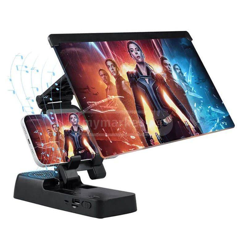 Screen Magnifier Mobile Phone Holder with Screen Amplifier 9D In Black Color F19