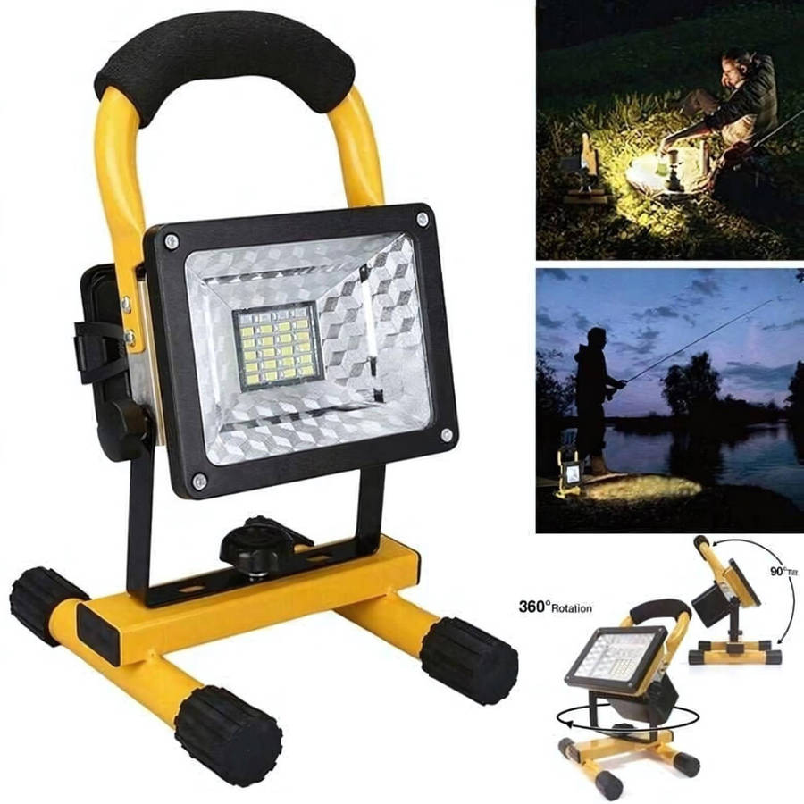 Super Bright 30W Floodlight with Stand 2400 Lumens, Rechargeable batteries