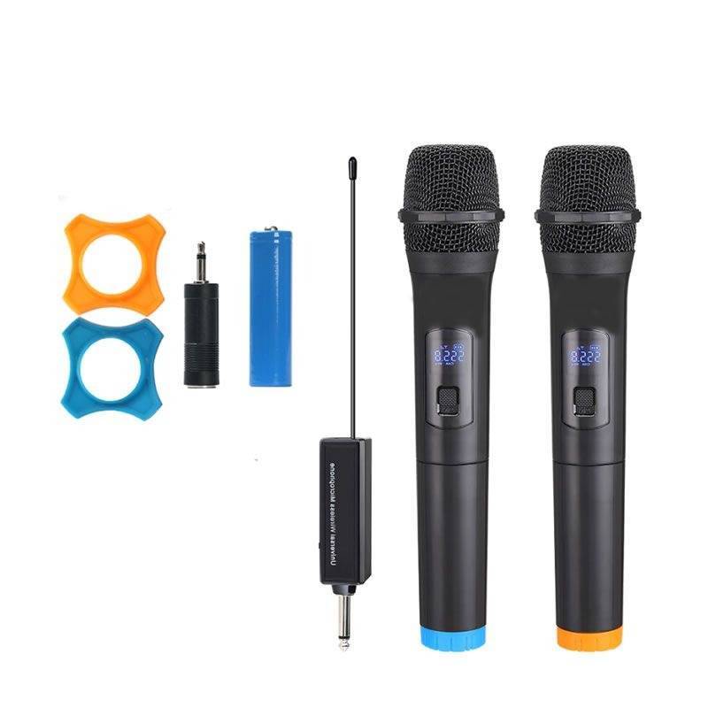 Portable Wireless Microphone Set with Rechargeable Receiver