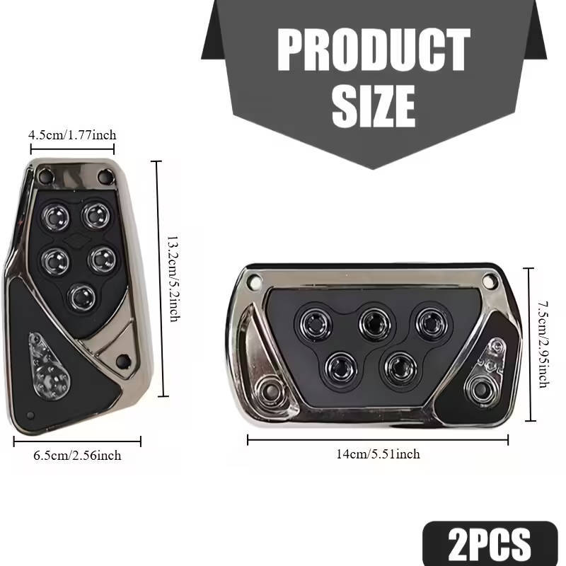 Universal Anti-Slip Car Pedal Covers - Waterproof, Durable Aluminum Alloy - Fits Most Vehicles