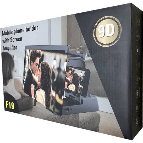 Screen Magnifier Mobile Phone Holder with Screen Amplifier 9D In Black Color F19