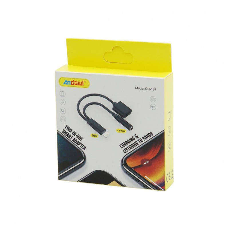 Andowl Q-A187 Converter Lightning male  3.5mm / Lightning female