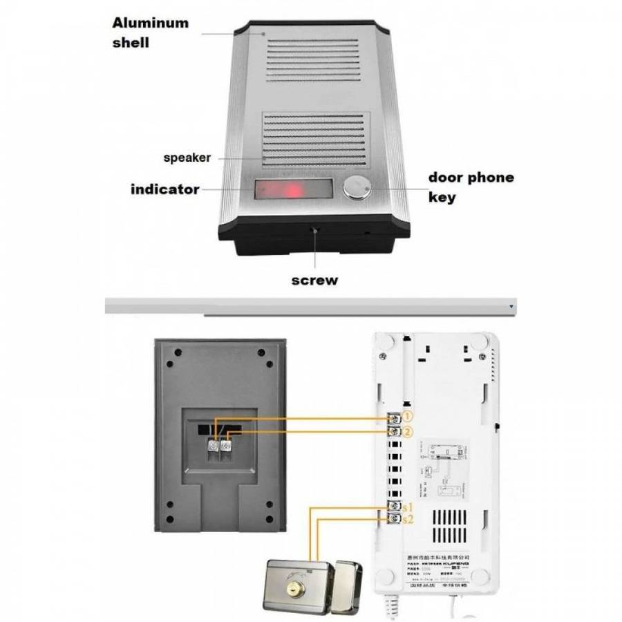 Complete Door Phone Set - Home/Office Intercom (2-Wire Intercom System Unlock Function) RL-3206B