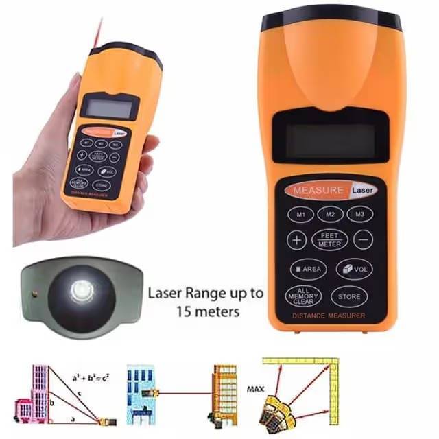18m Ultrasonic Distance Laser Pointer