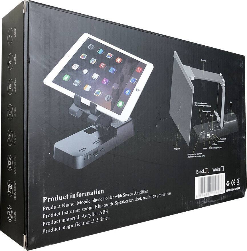 Screen Magnifier Mobile Phone Holder with Screen Amplifier 9D In Black Color F19