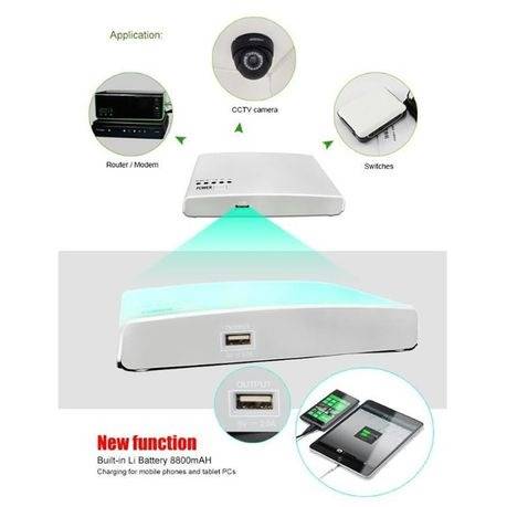 12000mAh Mini DC UPS White