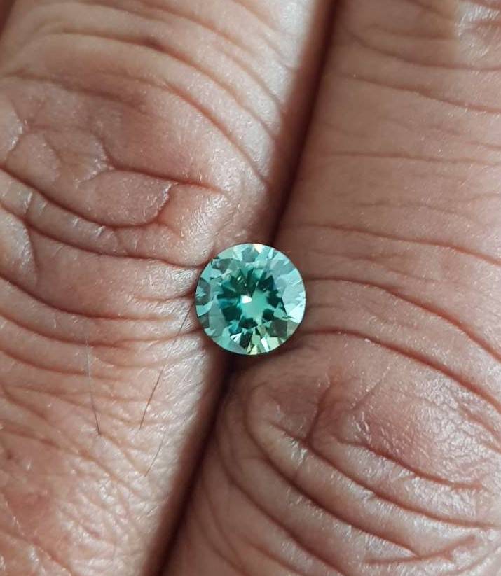 Moissanite 1ct Peacock Blue VVSI ROUND **GRA Certified **BRILLIANT CUT