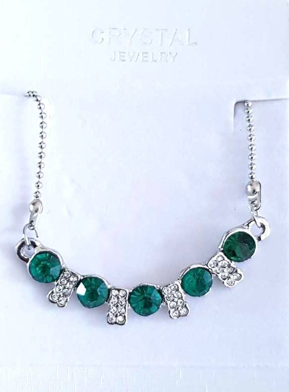 Emerald Green Austrain crystal  Necklace & Earrings Jewelry Set