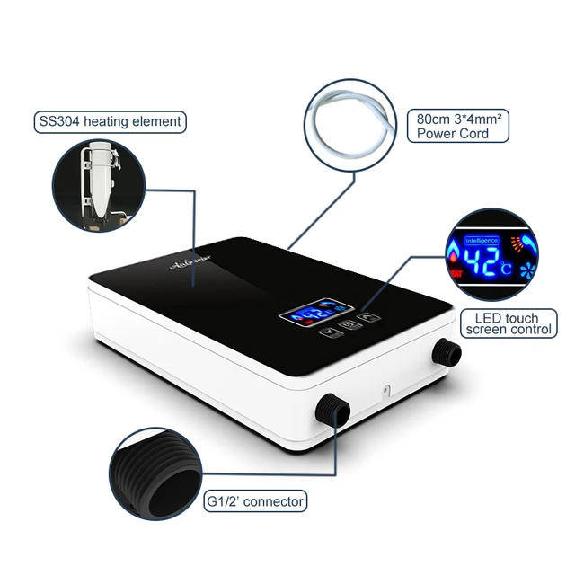 Tankless instant shower water heater 3000w-6000w