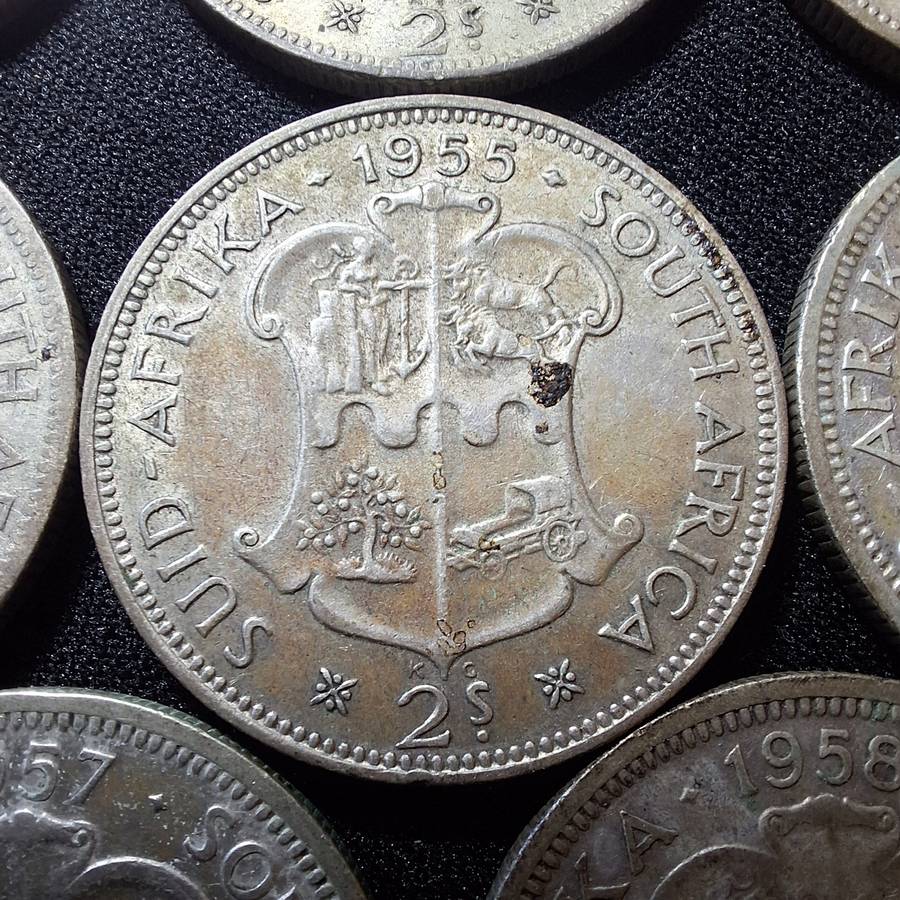 1951 to 1958 2 Shilling Coins