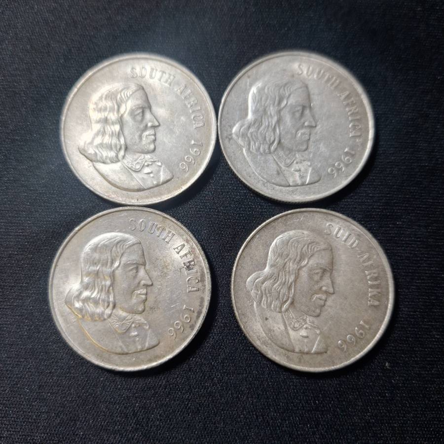 4 x 1966 uncirculated Silver R1 Coins