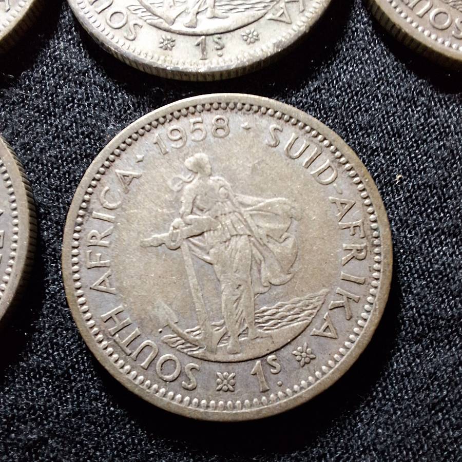 1951 to 1958 - South Africa 1 Shilling Coins