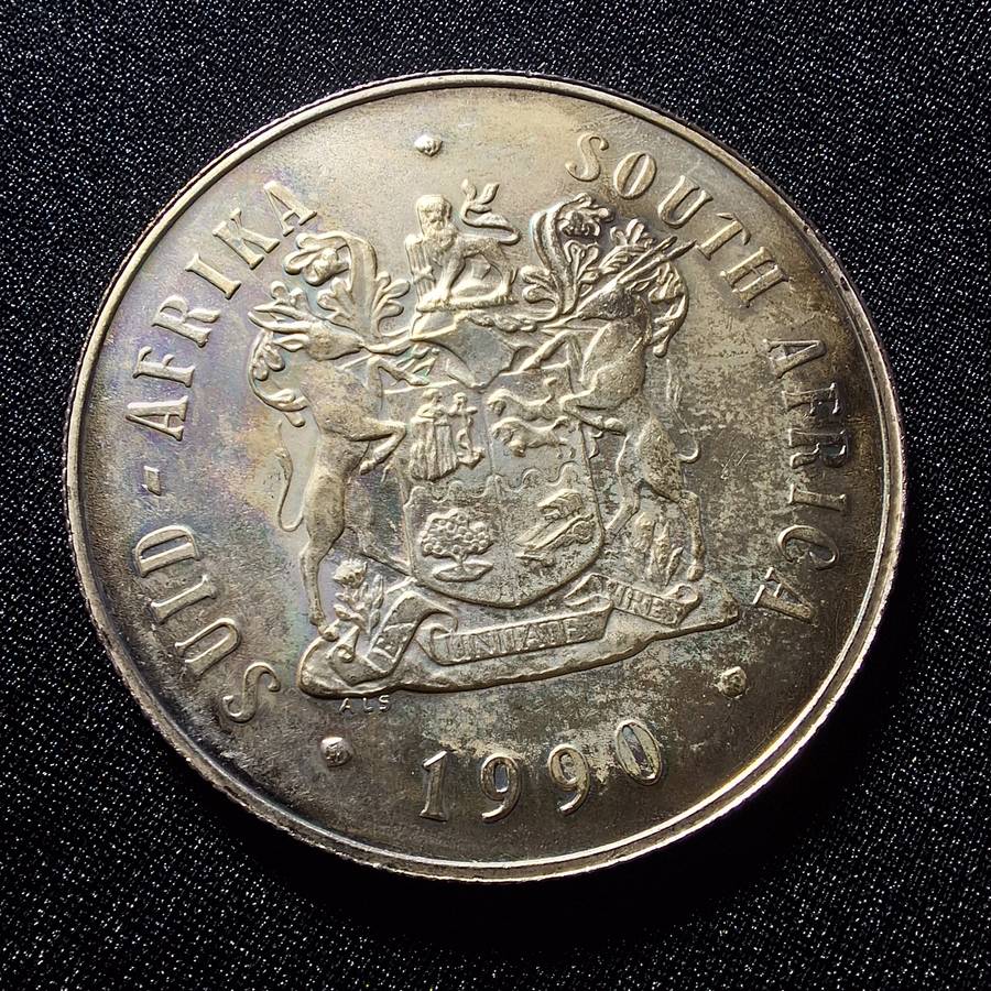1990 Silver (.80) 1 Rand South Africa Coin