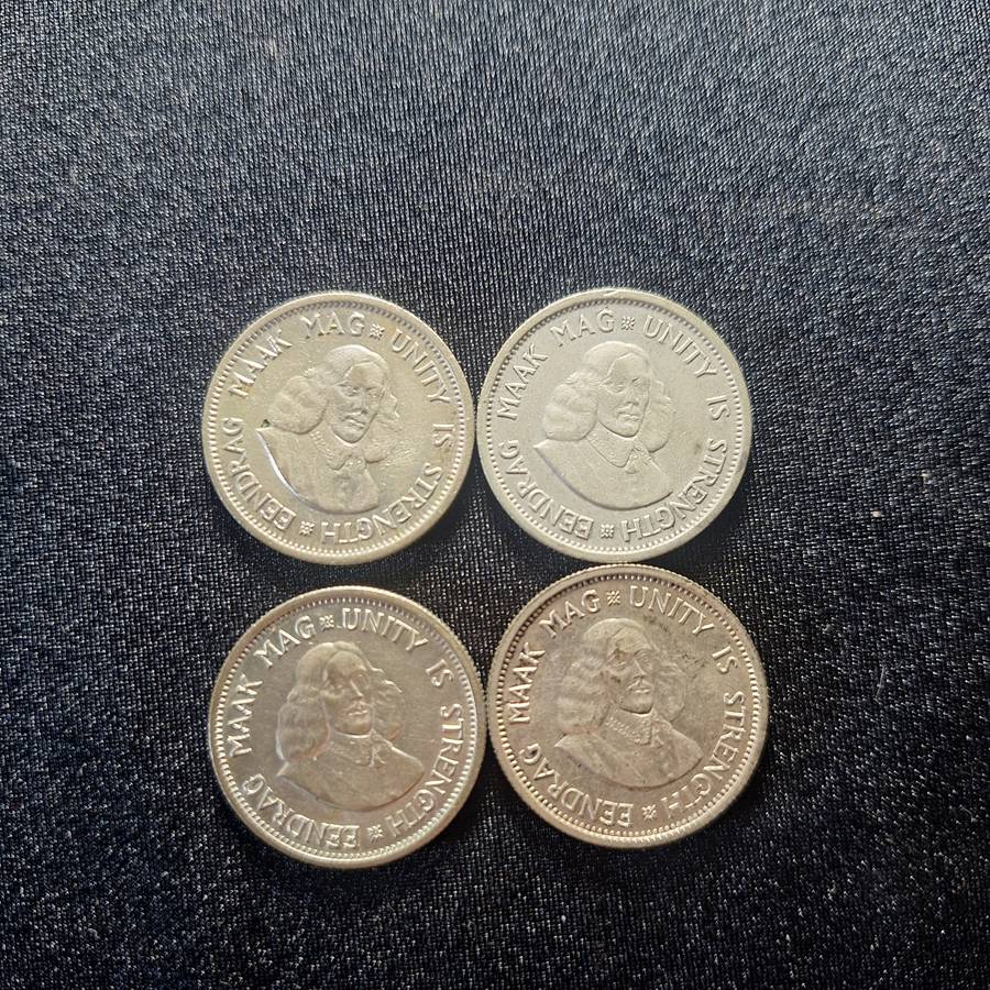 4 x 1961 Silver 10c South Africa Coins