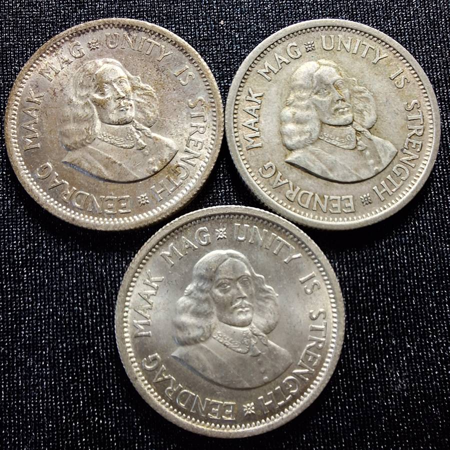 3 x 1964 Silver 10c South Africa Coins
