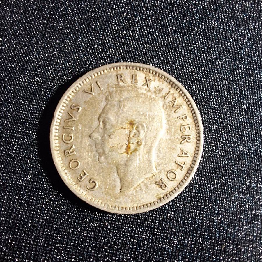 1945 6D Sixpence Silver South Africa Coin