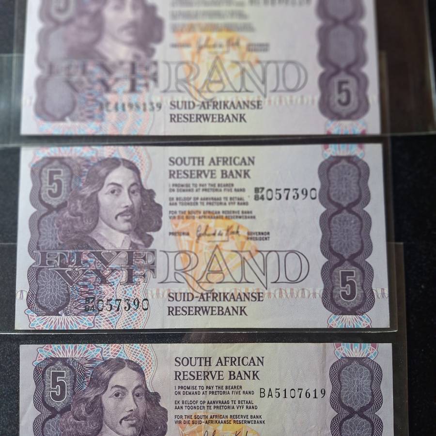 4 x South Africa R5 Gerhard de Kock Bank Notes