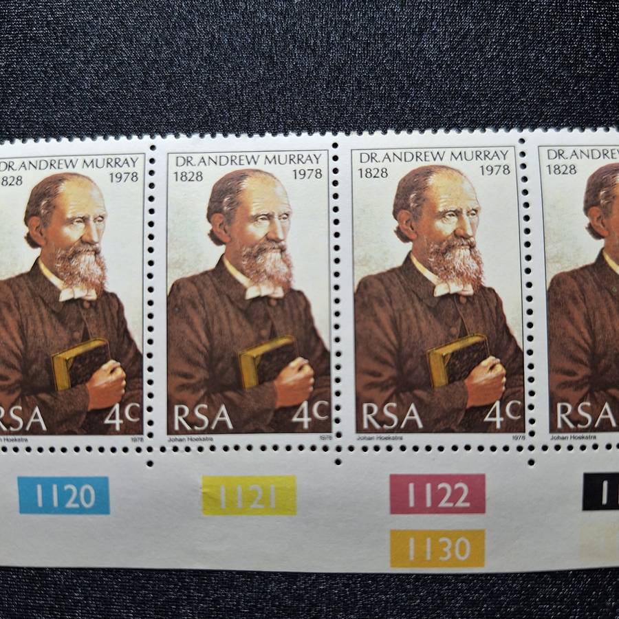 1978 5 x Horizontal Strip South Africa 4c Dr Andrew Murray Stamps - Mint Unused