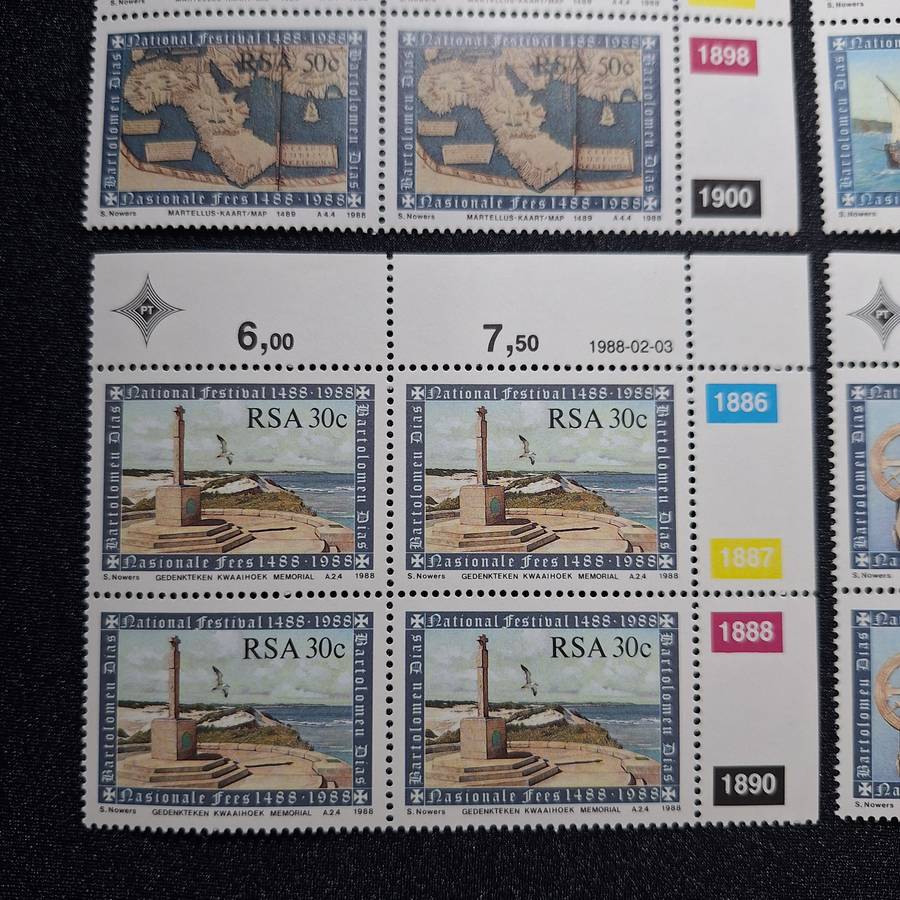 RSA - 1988 - Bartolomeu Dias - Control Blocks - MNH
