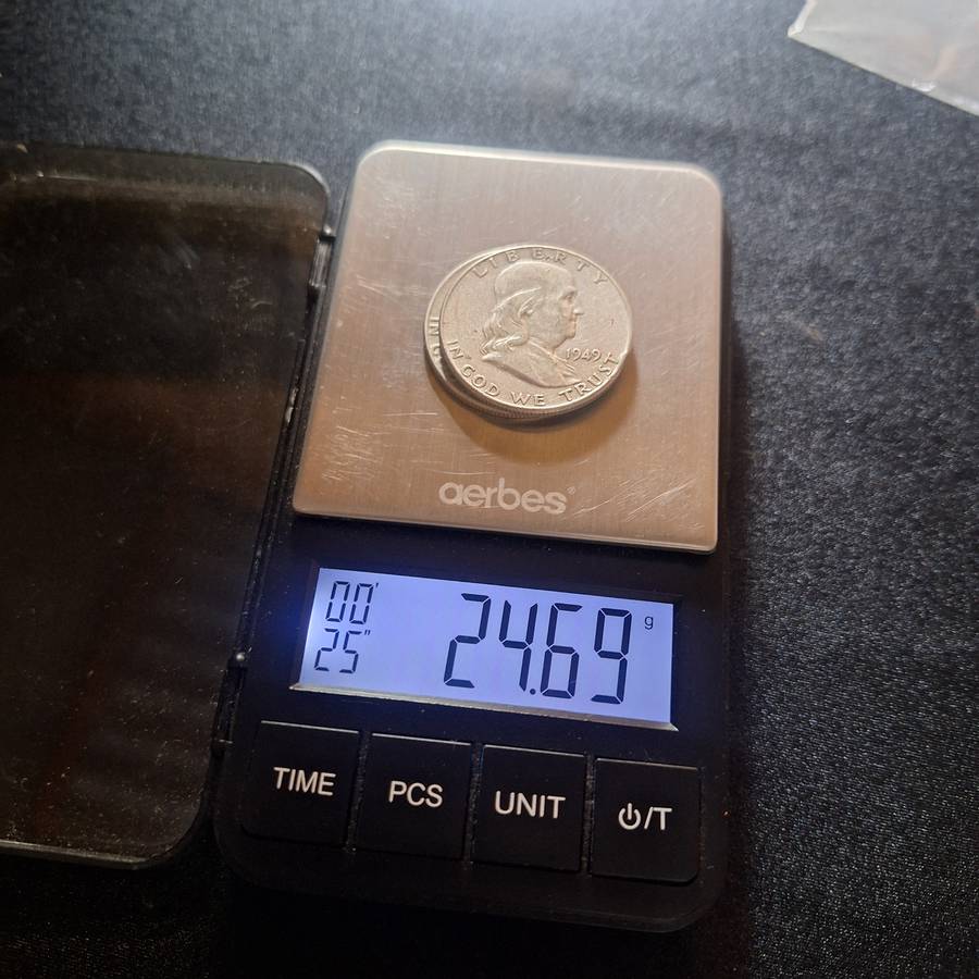 1949 and 1954 US Half Dollar  .90% Silver Coins Total 24.6 Grams