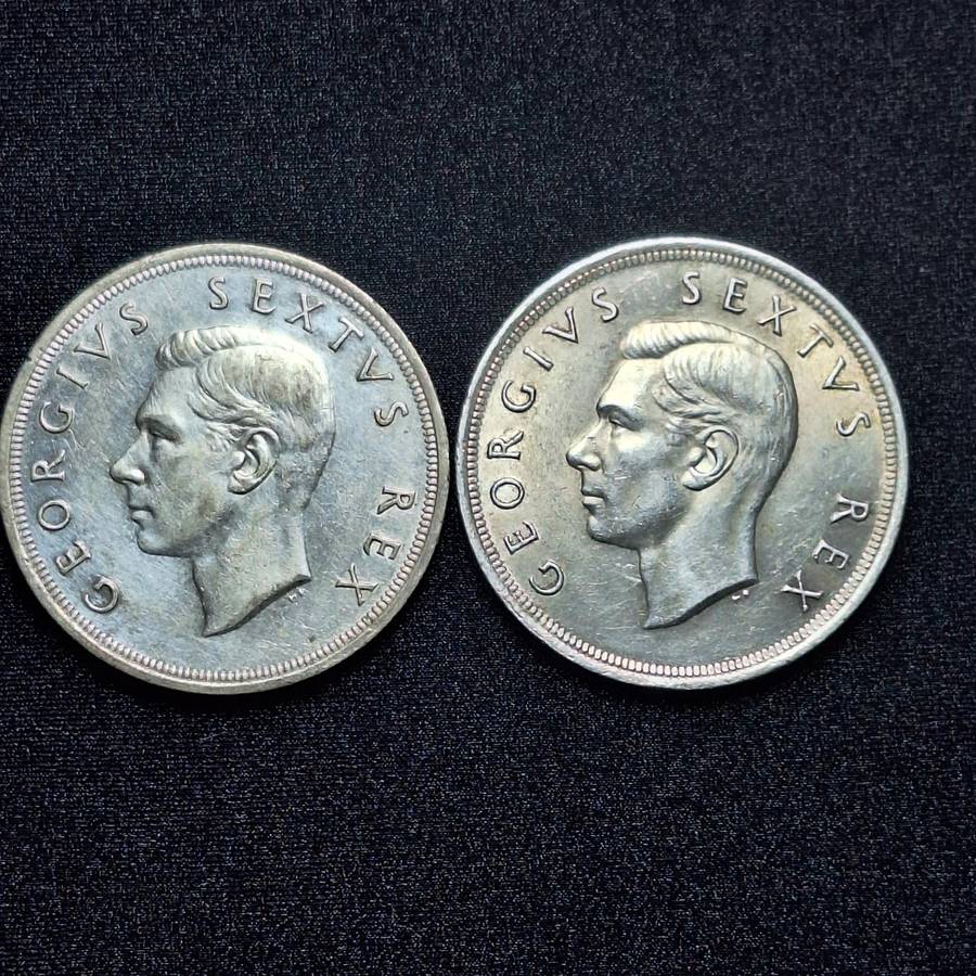 2 x 1952 5 Shillings South Africa Coins