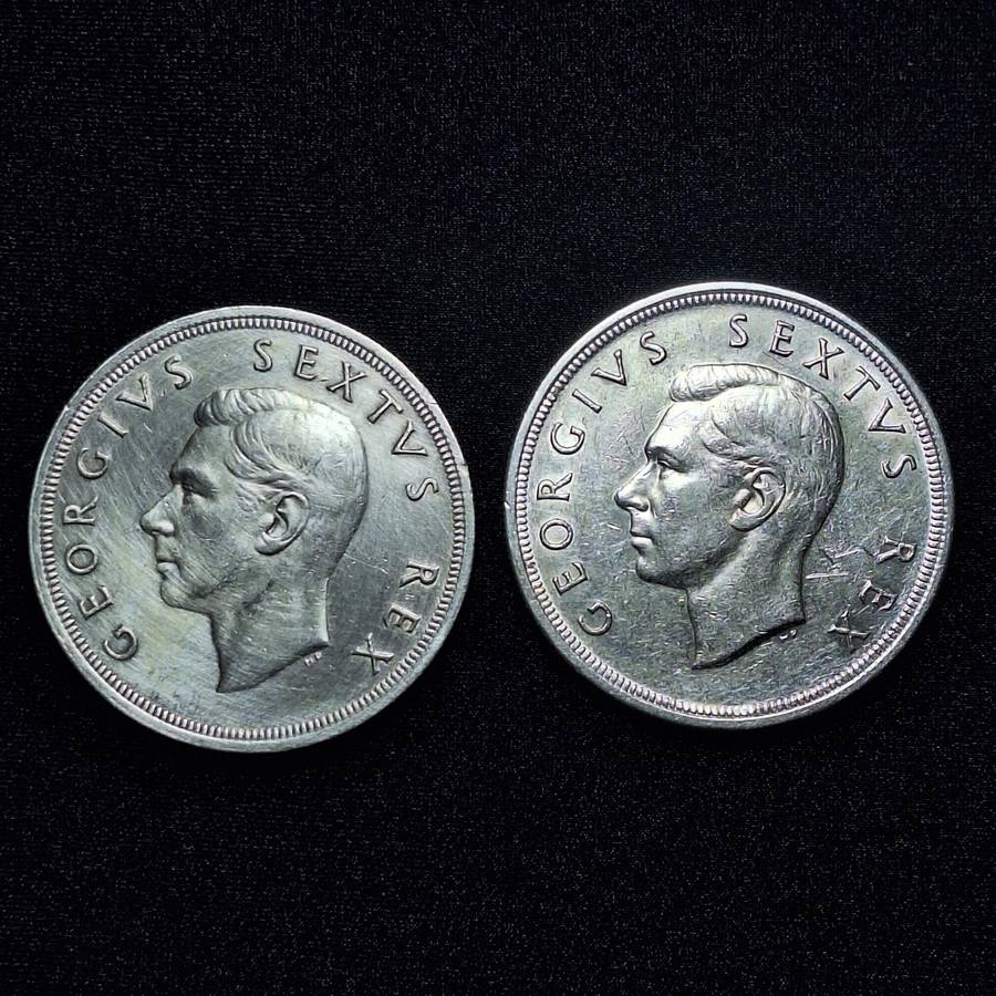 2 x 1948 5 Shillings South Africa Coins
