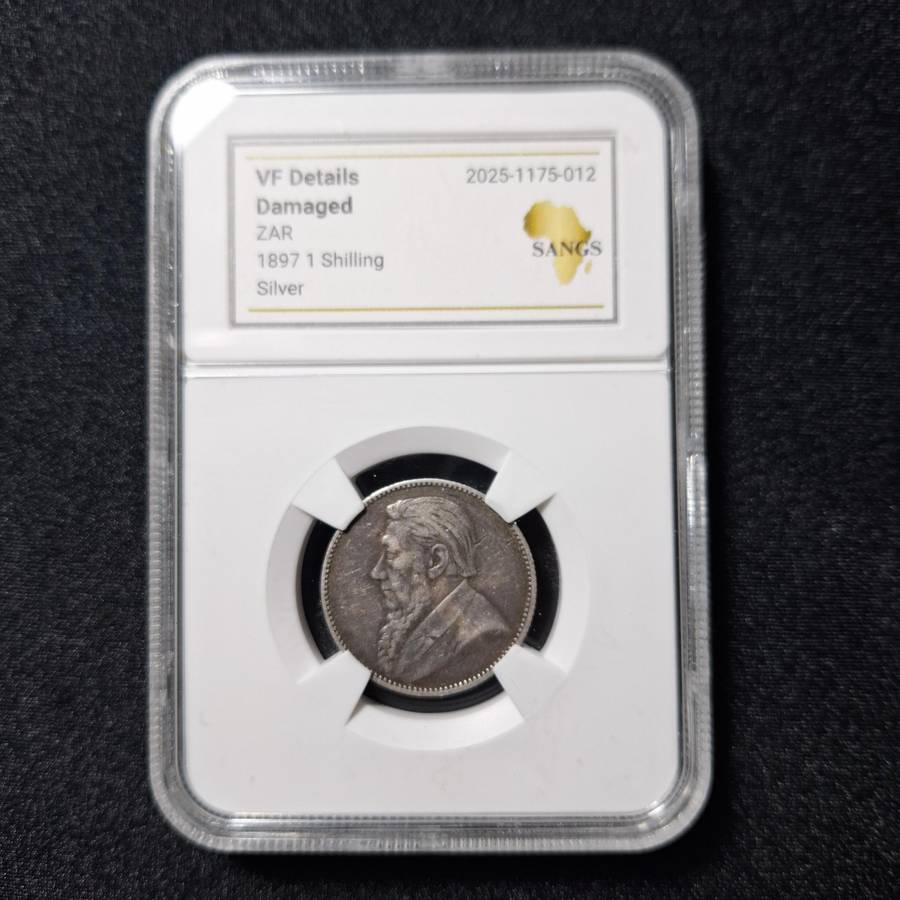 1897 - 1 Shilling Silver South Africa Coin SANGS Graded