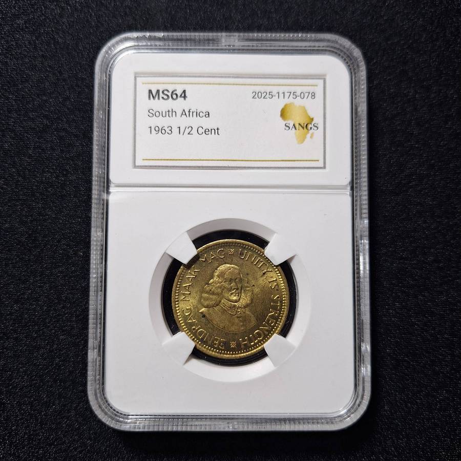 1963 1/2 Cent MS64 SANGS Graded South Africa Coin as per Photos