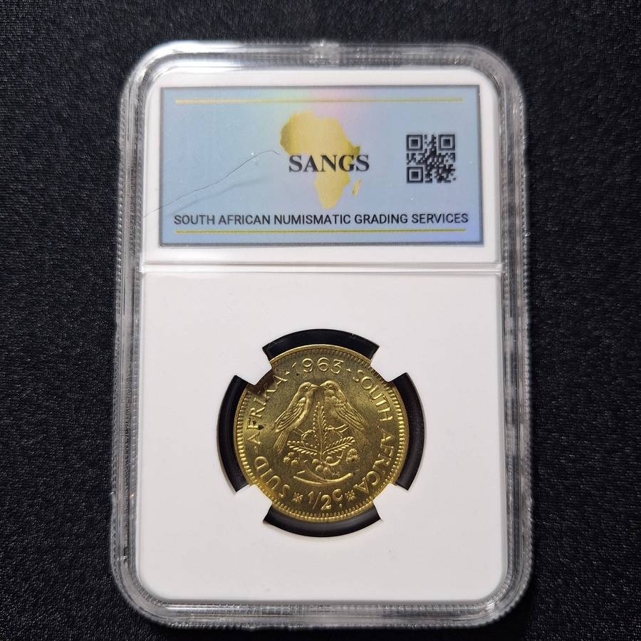 1963 1/2 Cent MS64 SANGS Graded South Africa Coin as per Photos