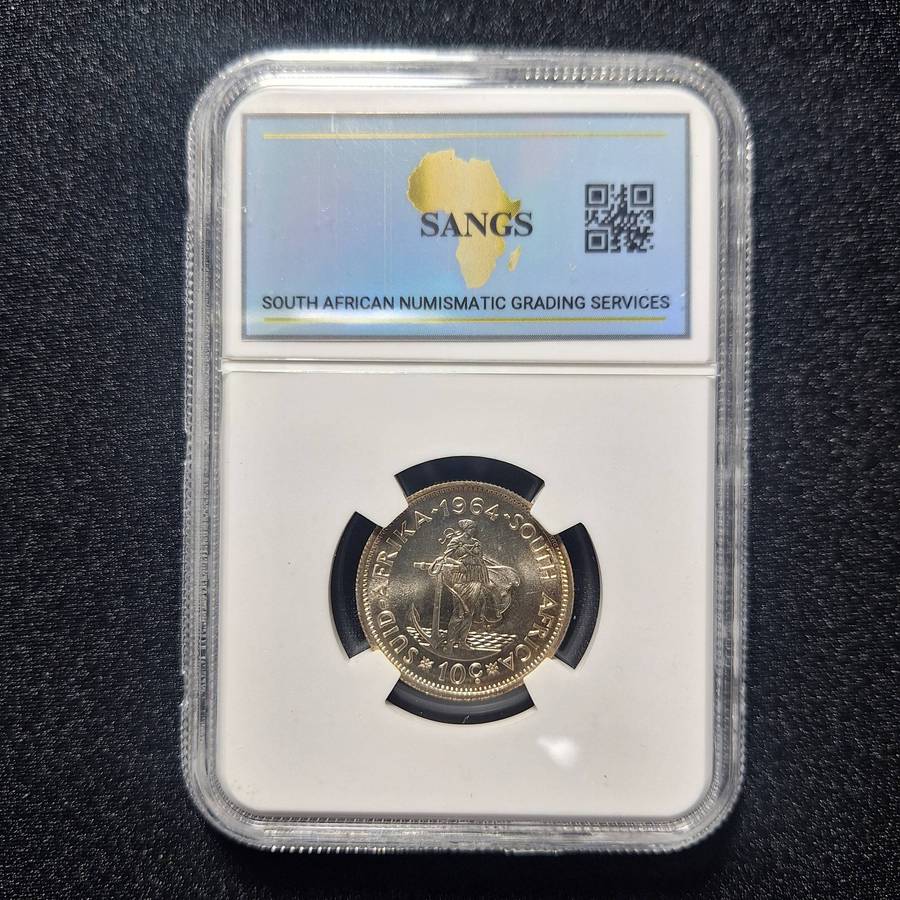 1964 10 Cent Proof PF66 SANGS Graded South Africa Coin