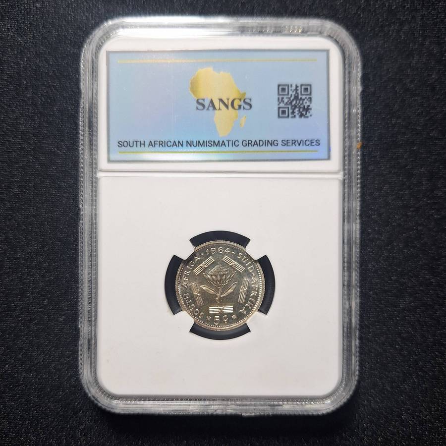 1964 5 Cent Proof PF66 SANGS Graded South Africa Coin