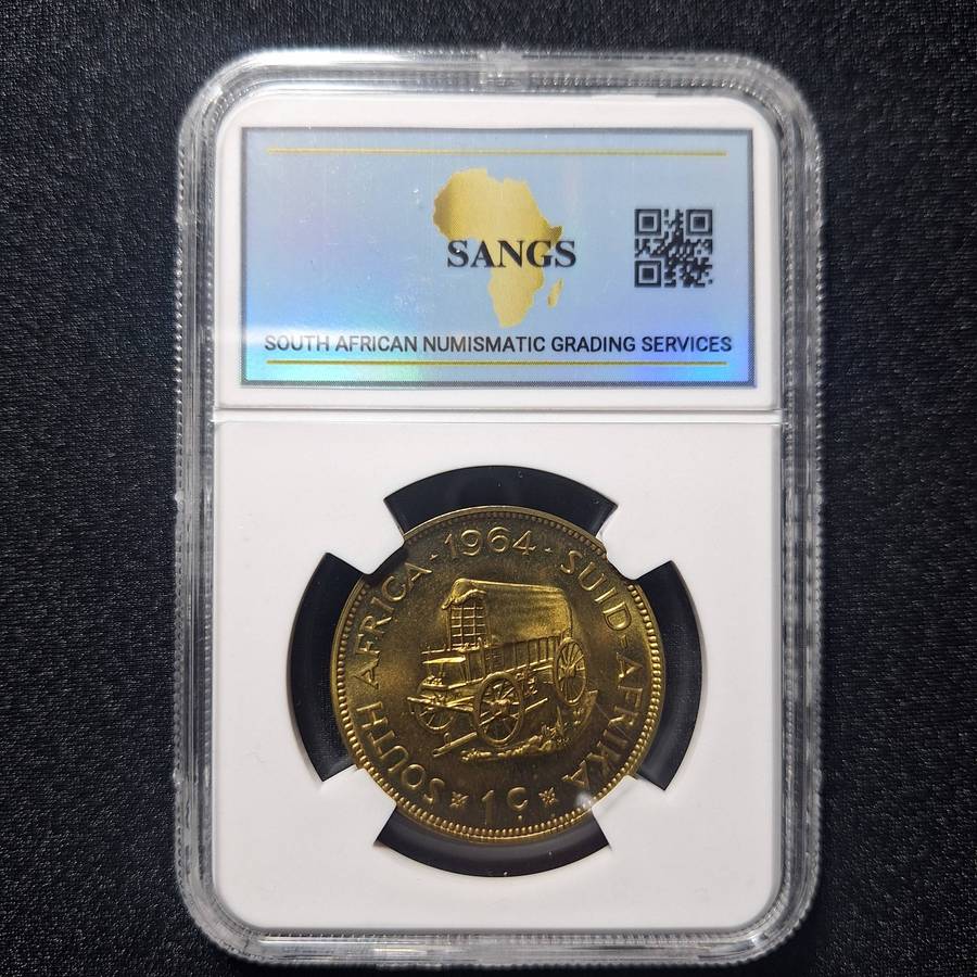 1964 1 Cent Proof PF66 SANGS Graded South Africa Coin