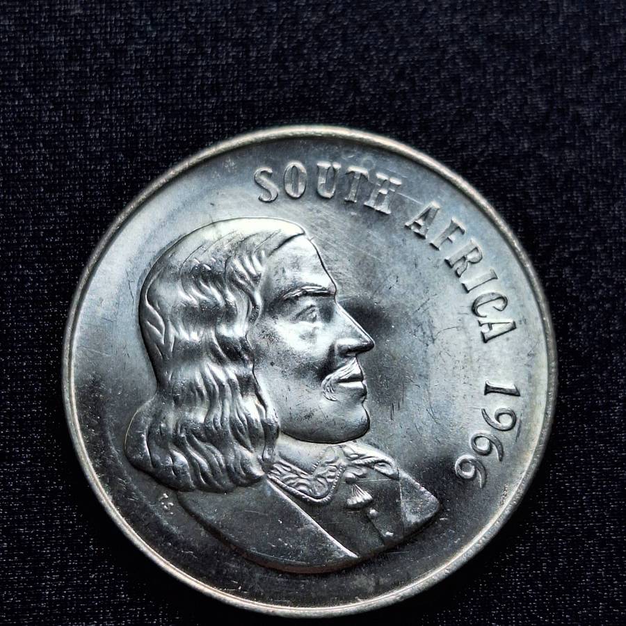 1966 R1 Silver 80% South Africa Coin