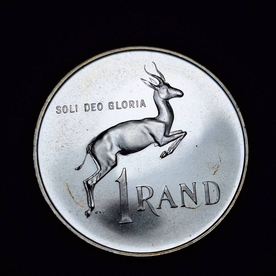 1966 R1 Silver 80% South Africa Coin