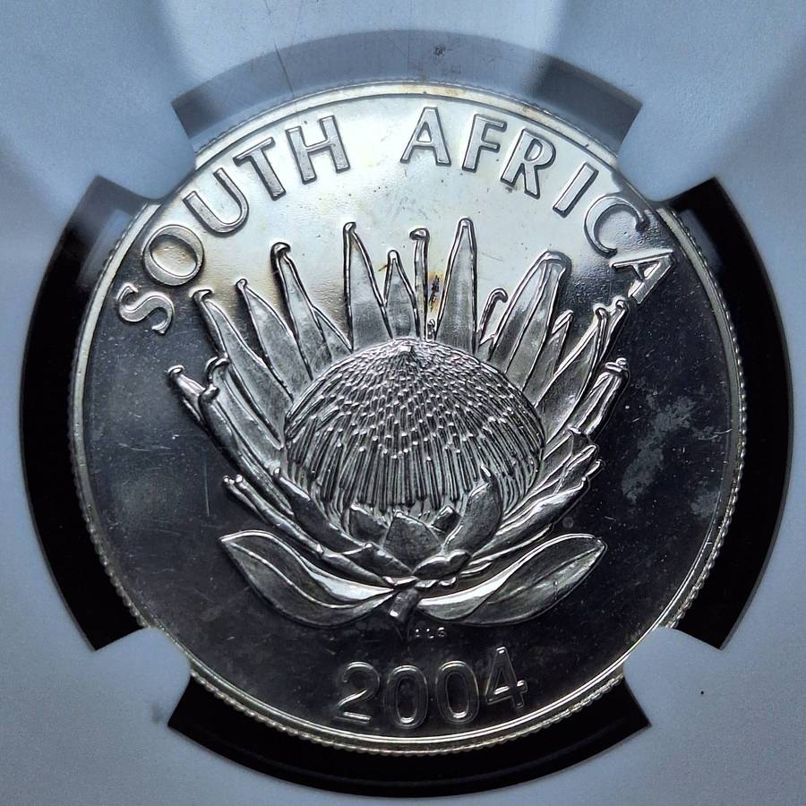2004 SR1 NGC MS66 Silver Democracy Anniversary South Africa Coin